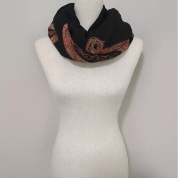 MoMA Black & Multicolor Wool Fringed Shawl, 30x68, EUC - Picture 5 of 6